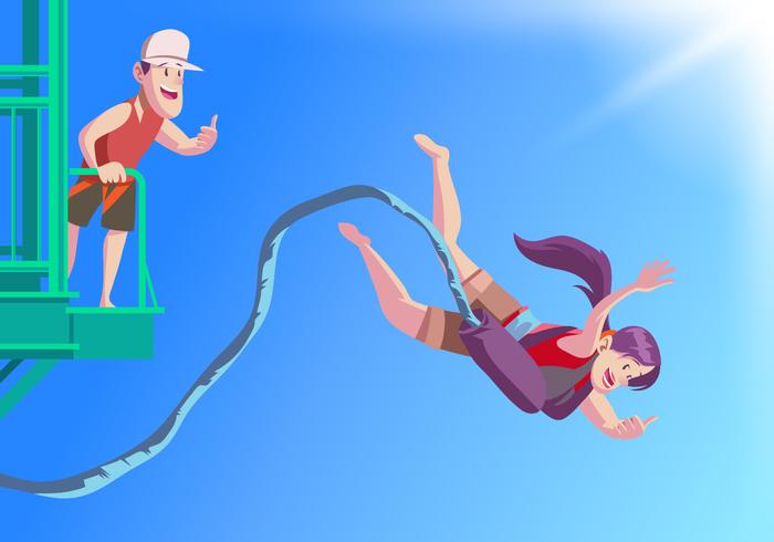 Bungee Jumper do Bridge Vector