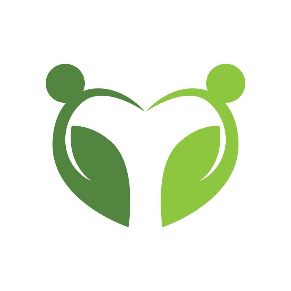 logotipos da ecologia de folhas verdes vetor