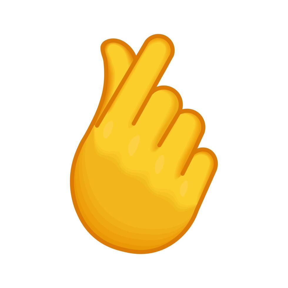 estalar os dedos tamanho grande da mão de emoji amarelo vetor