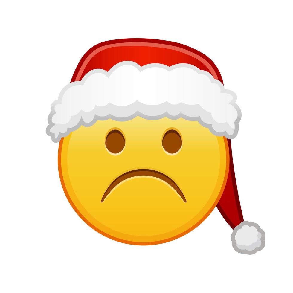 rosto carrancudo de natal triste tamanho grande de emoji amarelo sorriso vetor