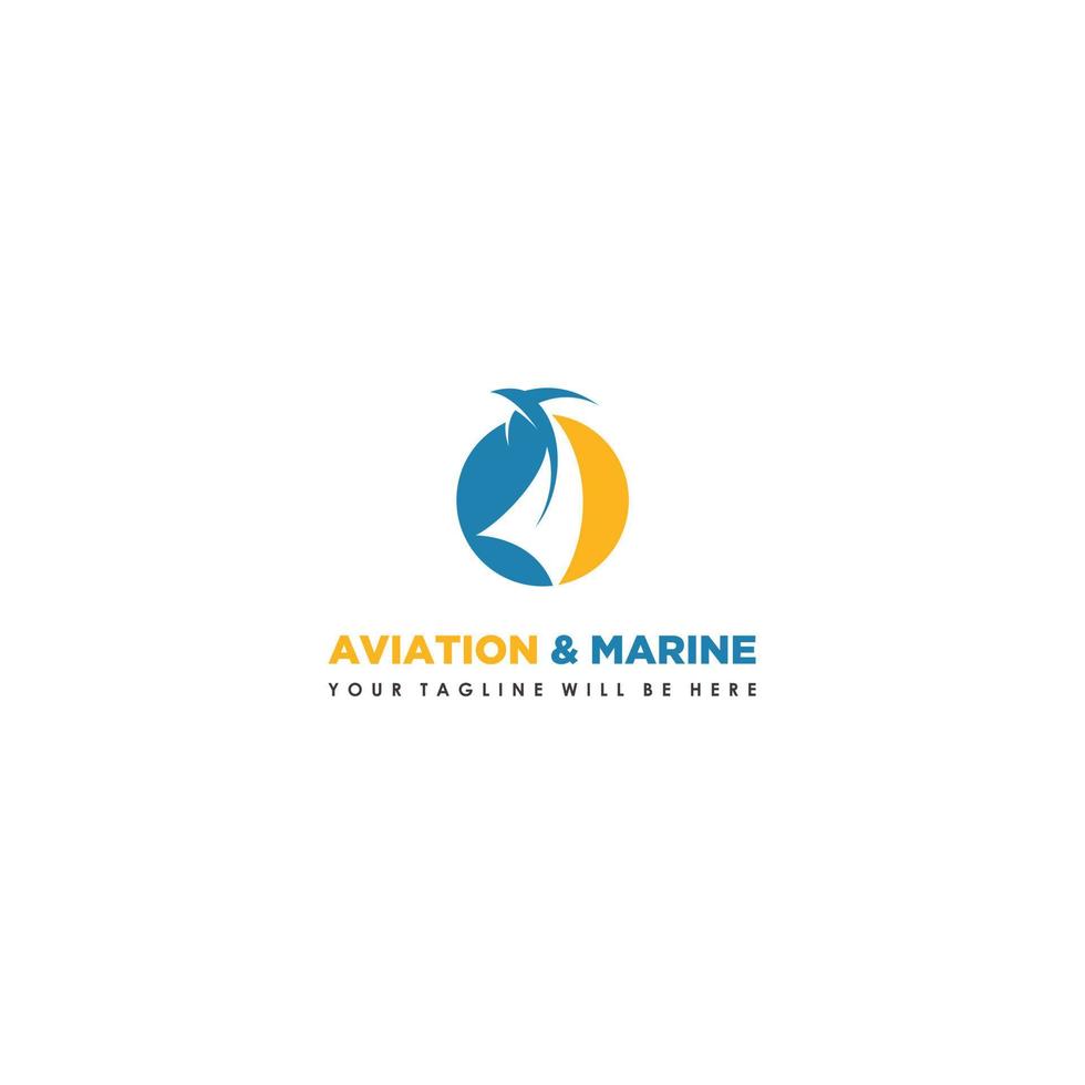 logotipo de design de logotipo marinho de aviação vetor