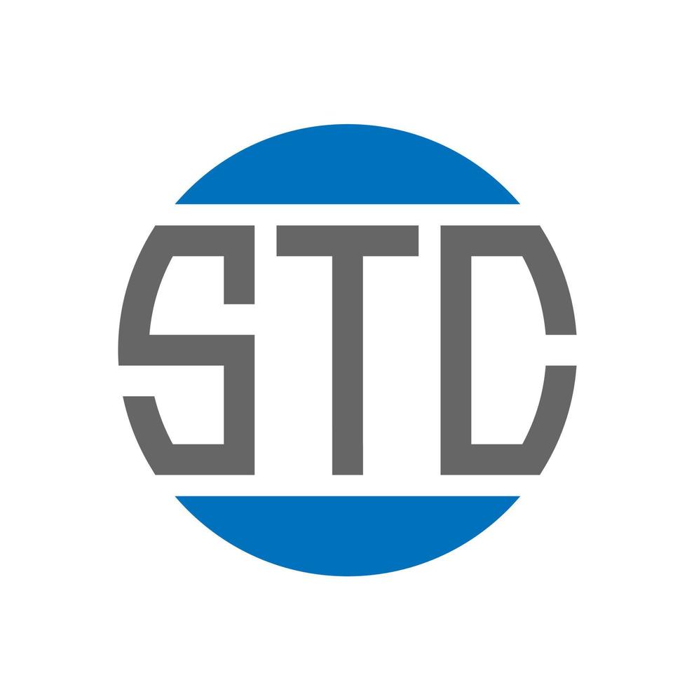 design de logotipo de carta stc em fundo branco. conceito de logotipo de círculo de iniciais criativas stc. design de letras stc. vetor