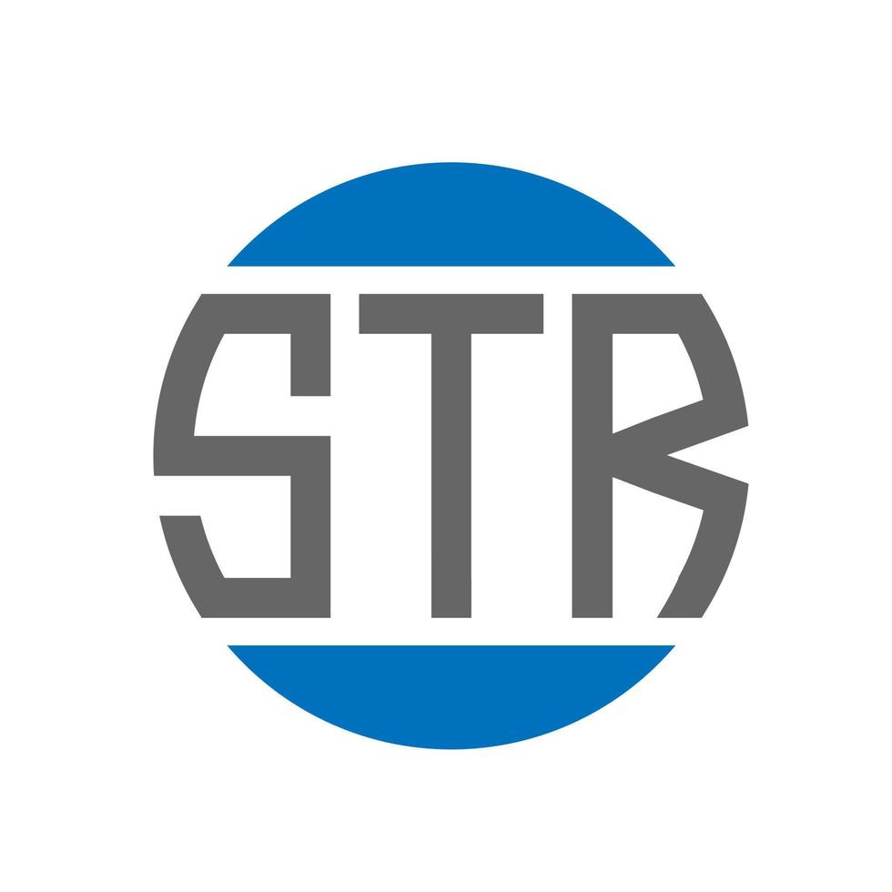 design de logotipo de carta str em fundo branco. str conceito de logotipo de círculo de iniciais criativas. design de letra str. vetor