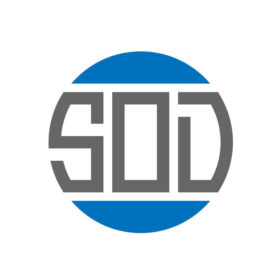 design de logotipo de carta sod em fundo branco. conceito de logotipo de círculo de iniciais criativas sod. design de letra sod. vetor