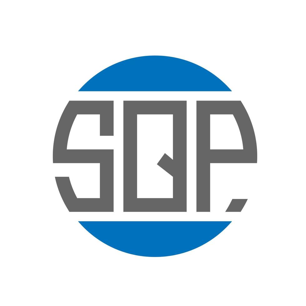 design de logotipo de carta sqp em fundo branco. conceito de logotipo de círculo de iniciais criativas sqp. design de letras sqp. vetor