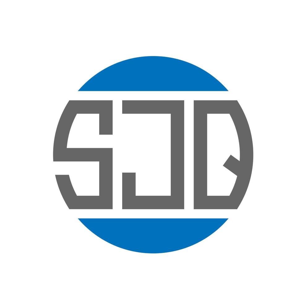 design de logotipo de carta sjq em fundo branco. conceito de logotipo de círculo de iniciais criativas sjq. design de letras sjq. vetor