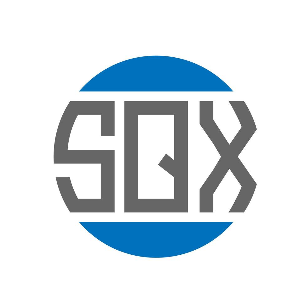 design de logotipo de letra sqx em fundo branco. conceito de logotipo de círculo de iniciais criativas sqx. design de letras sqx. vetor