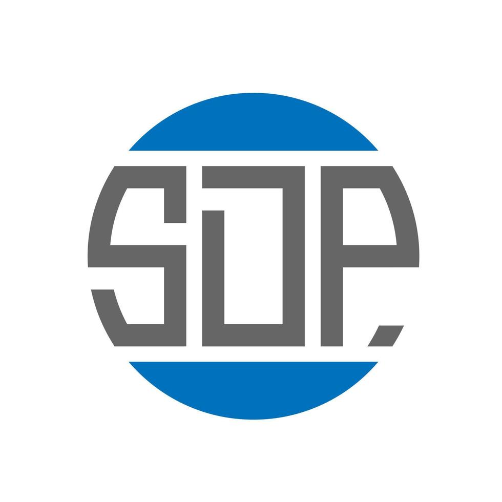 design do logotipo da carta sdp em fundo branco. conceito de logotipo de círculo de iniciais criativas sdp. design de carta sdp. vetor
