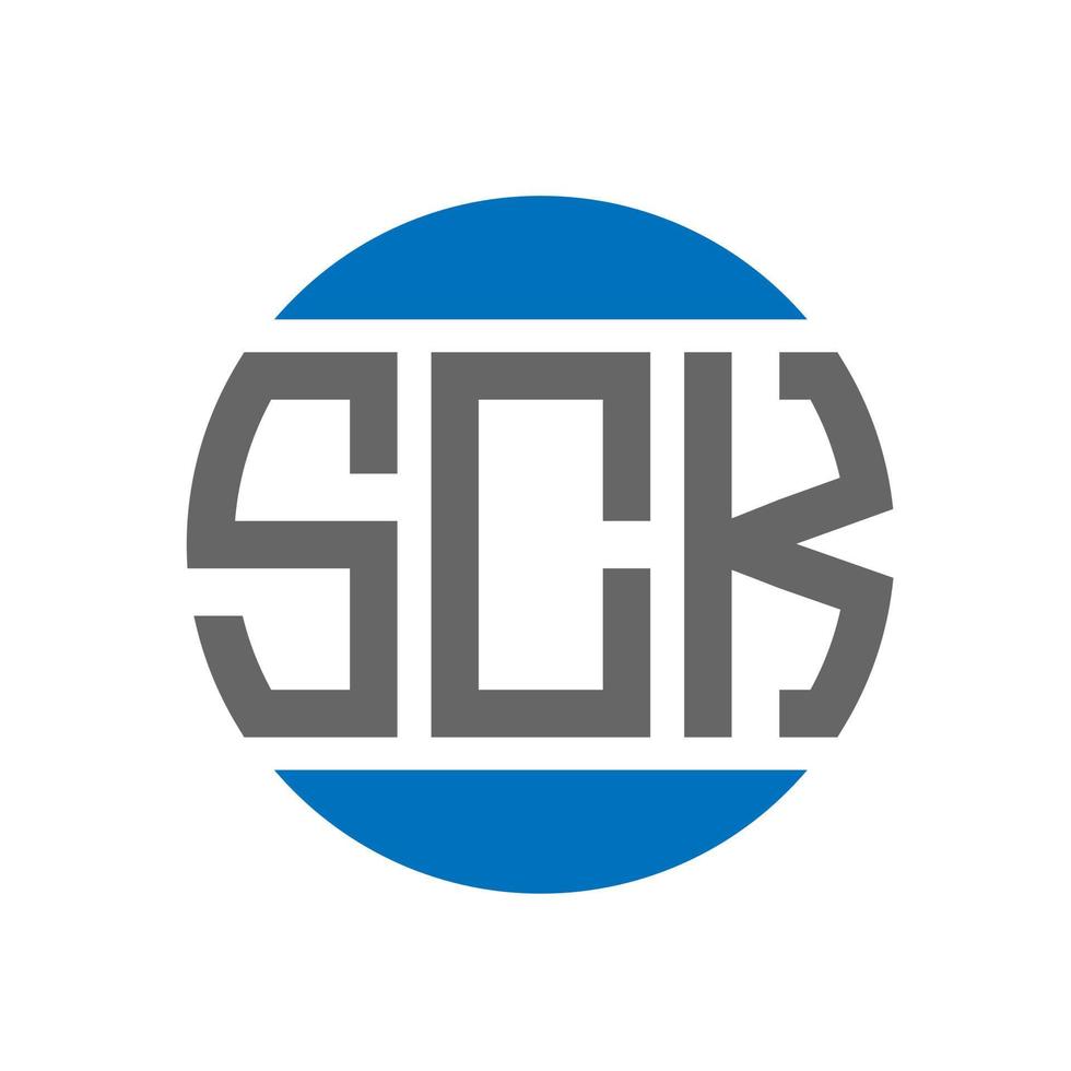 design de logotipo de carta sck em fundo branco. conceito de logotipo de círculo de iniciais criativas sck. design de letras sck. vetor