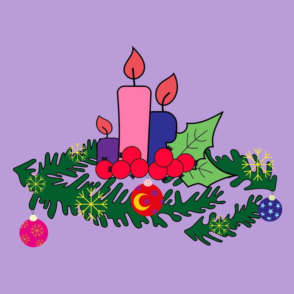 velas de férias. Feliz Natal vetor