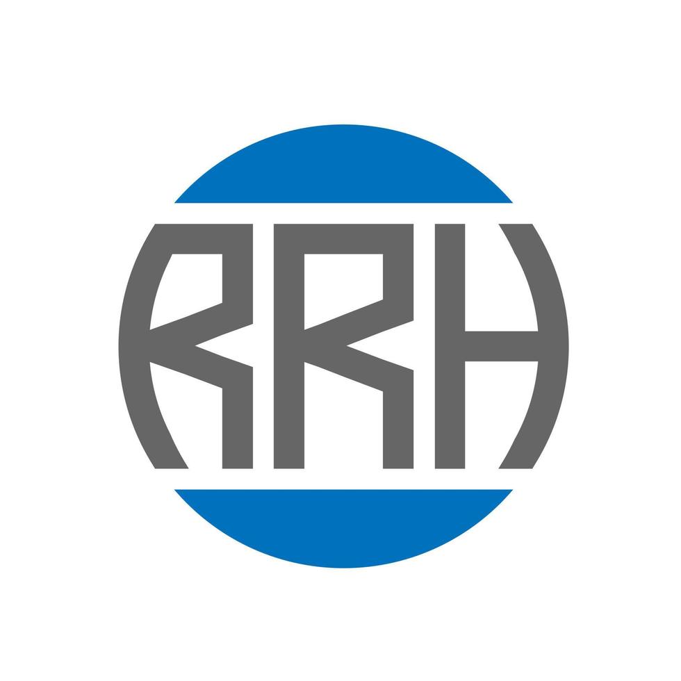 design de logotipo de letra rrh em fundo branco. conceito de logotipo de círculo de iniciais criativas rrh. design de letras RR. vetor