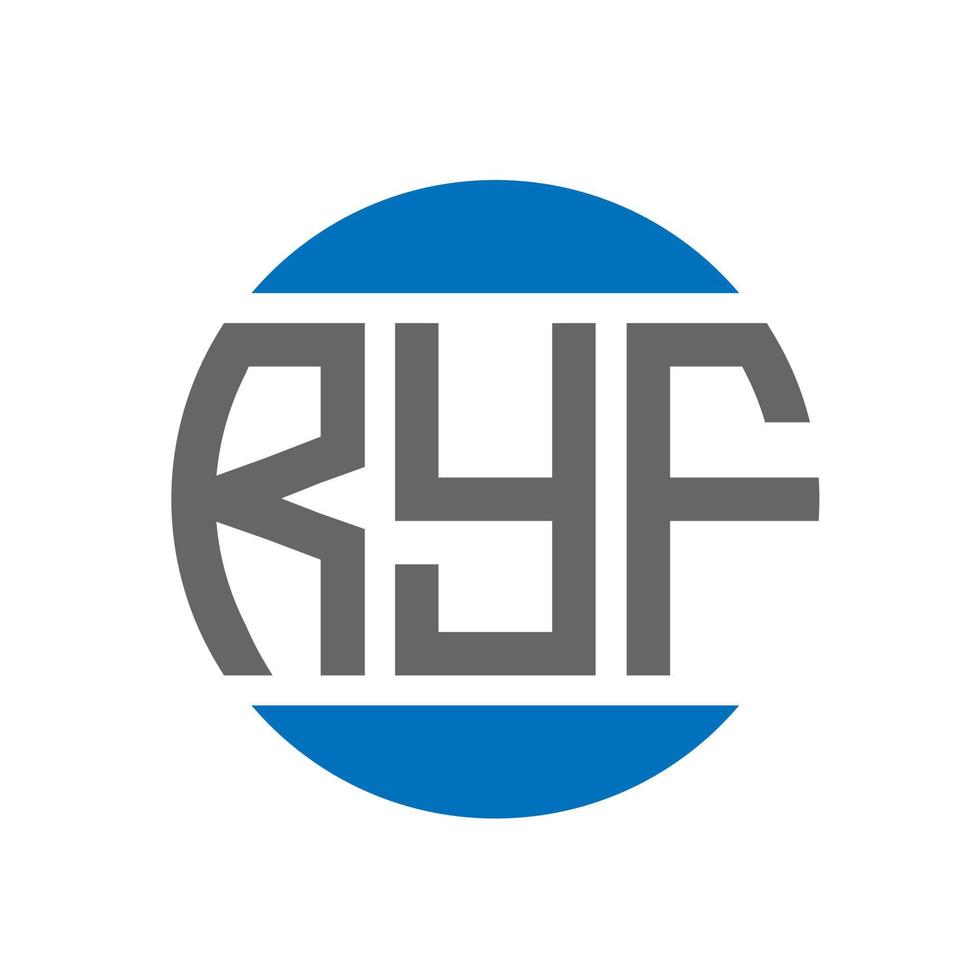 design de logotipo de carta ryf em fundo branco. conceito de logotipo de círculo de iniciais criativas ryf. design de letras ryf. vetor