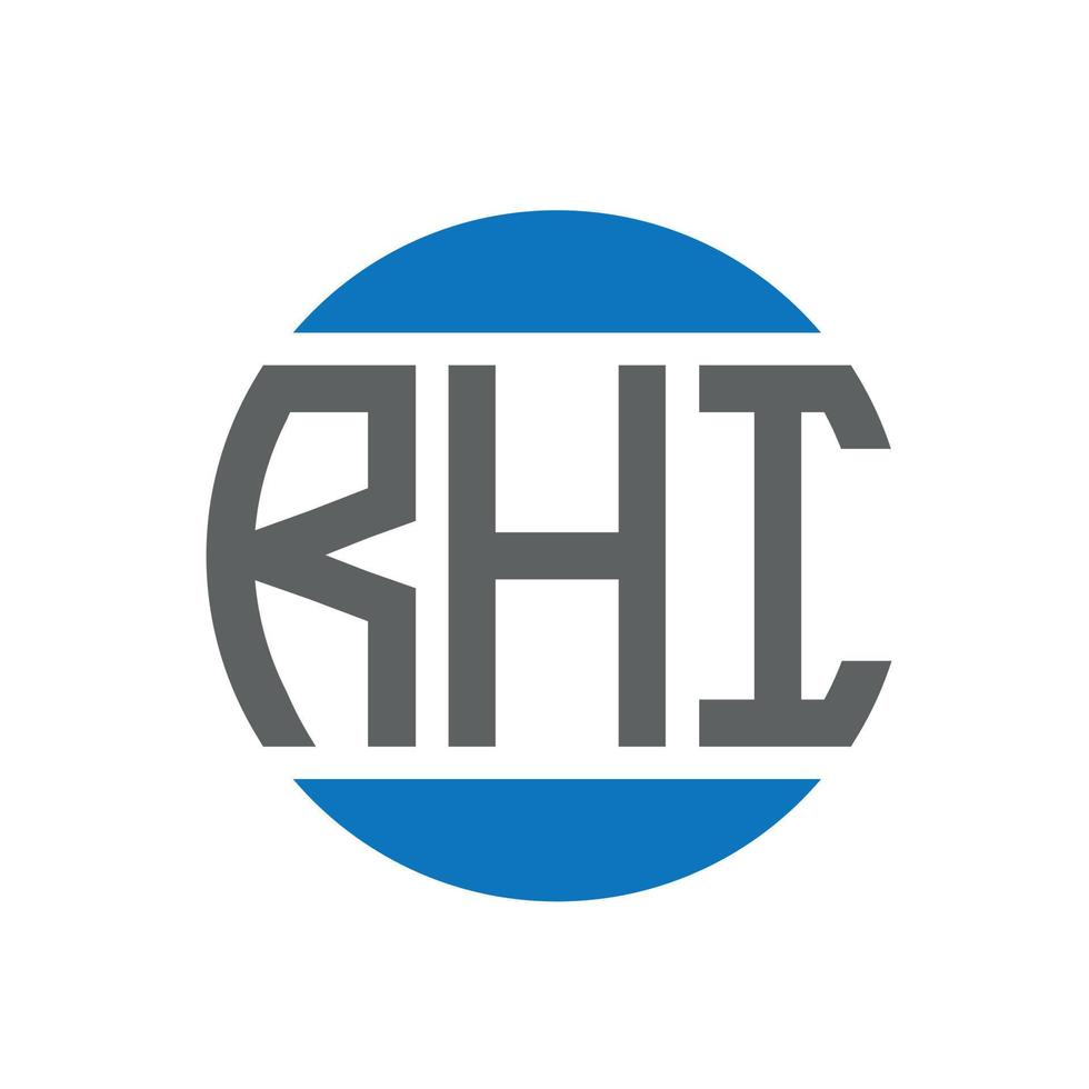 design de logotipo de letra rhi em fundo branco. rhi iniciais criativas círculo conceito de logotipo. design de letras ri. vetor