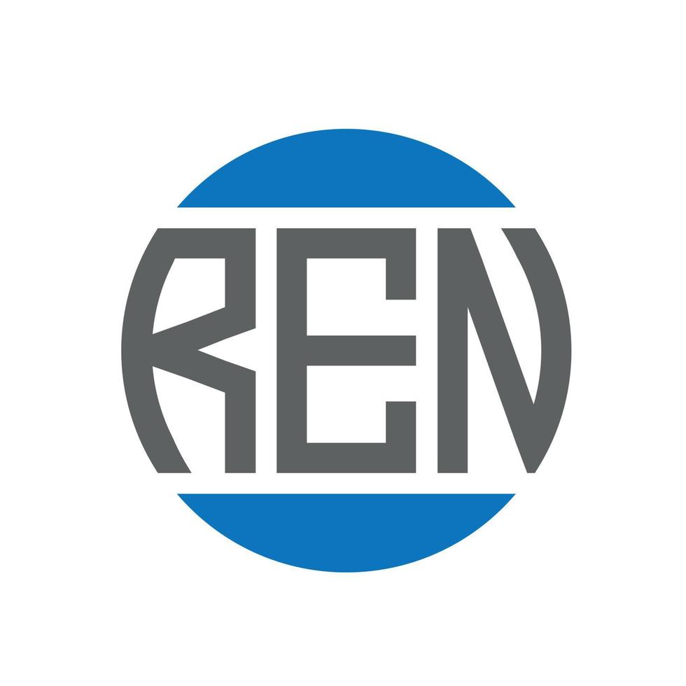 design de logotipo de carta ren em fundo branco. ren iniciais criativas círculo conceito de logotipo. design de letras ren. vetor