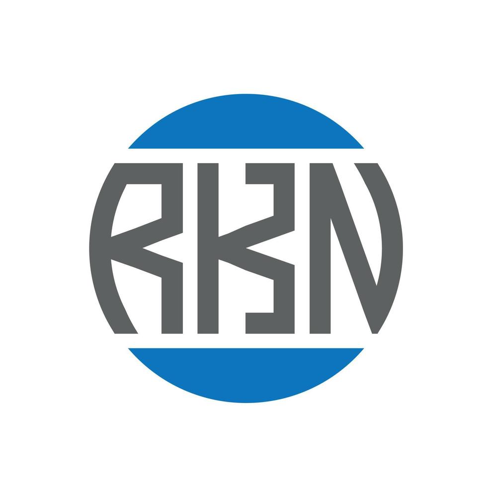 design de logotipo de carta rkn em fundo branco. rkn iniciais criativas círculo conceito de logotipo. design de letras rkn. vetor