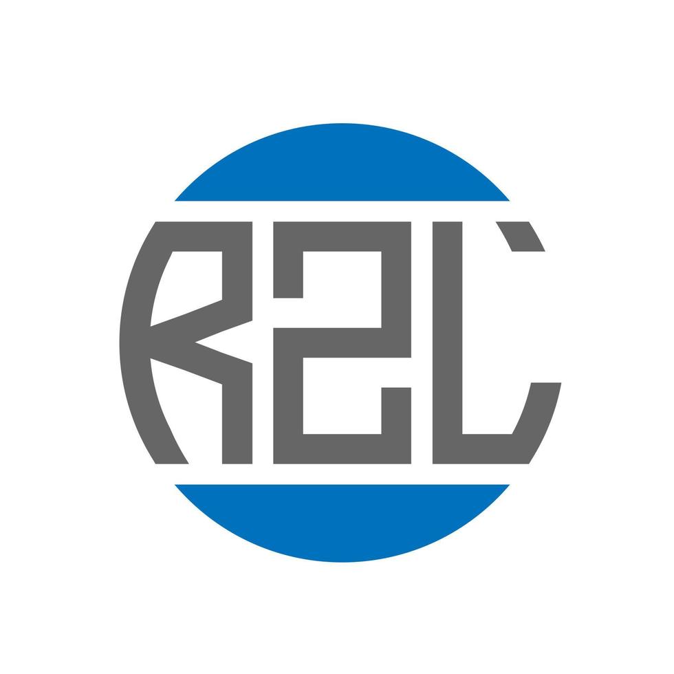design de logotipo de carta rzl em fundo branco. rzl iniciais criativas circundam o conceito de logotipo. design de letras rzl. vetor