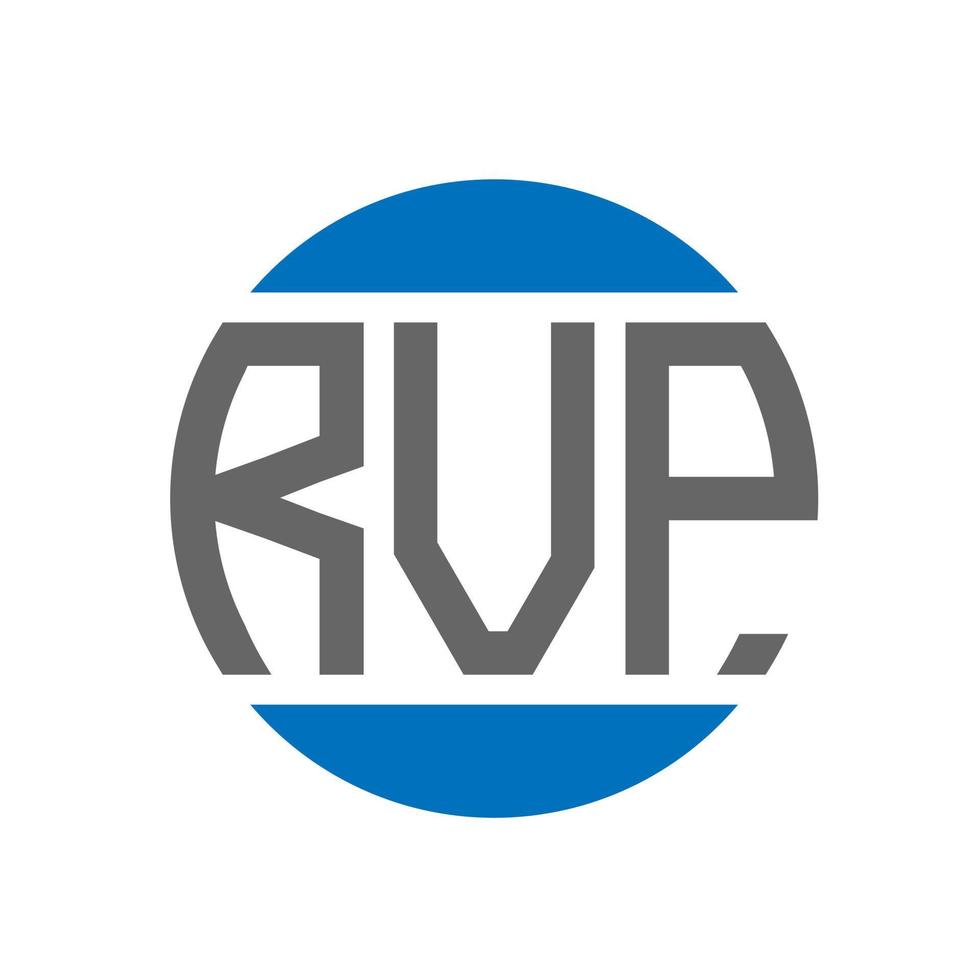 design de logotipo de carta rvp em fundo branco. conceito de logotipo de círculo de iniciais criativas rvp. design de letras rvp. vetor