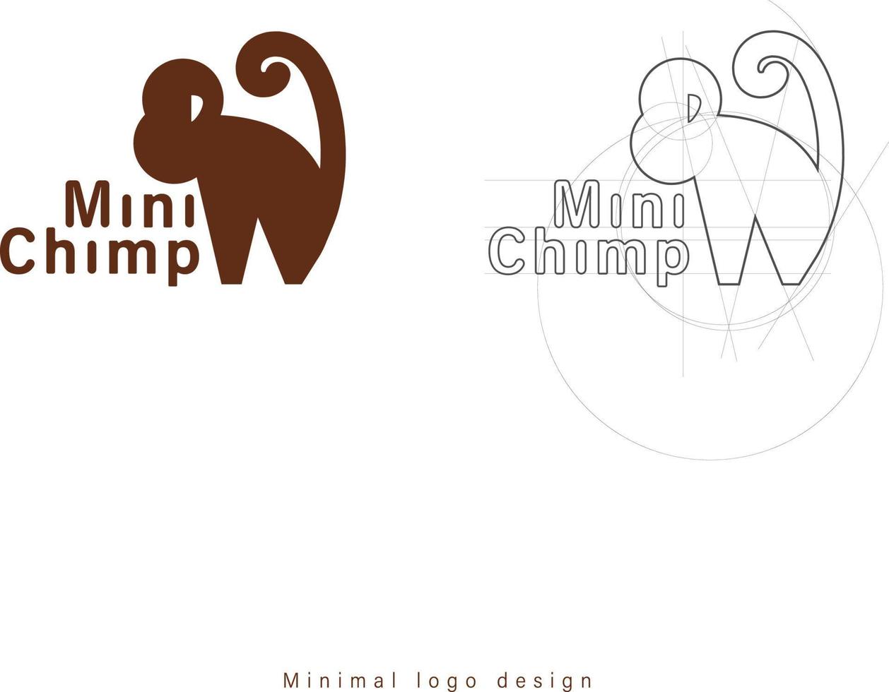 logotipo do macaco em estilo minimalista vetor