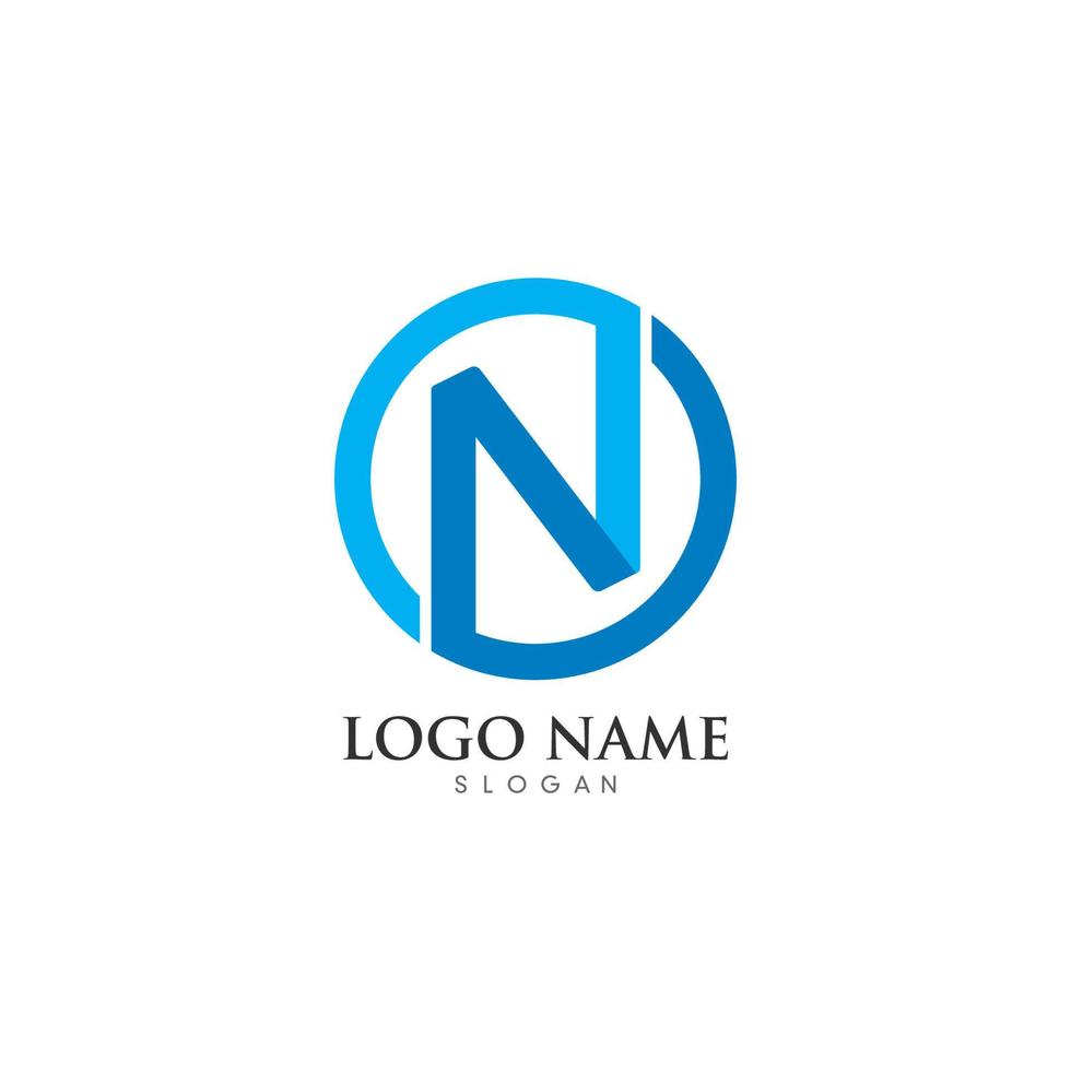 ilustração do ícone do vetor do modelo do logotipo da letra n