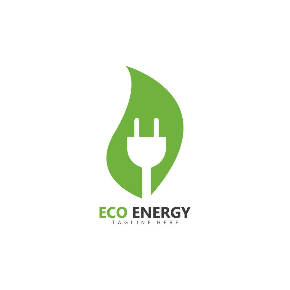 ilustração de ícone vetorial de modelo de logotipo de energia ecológica vetor