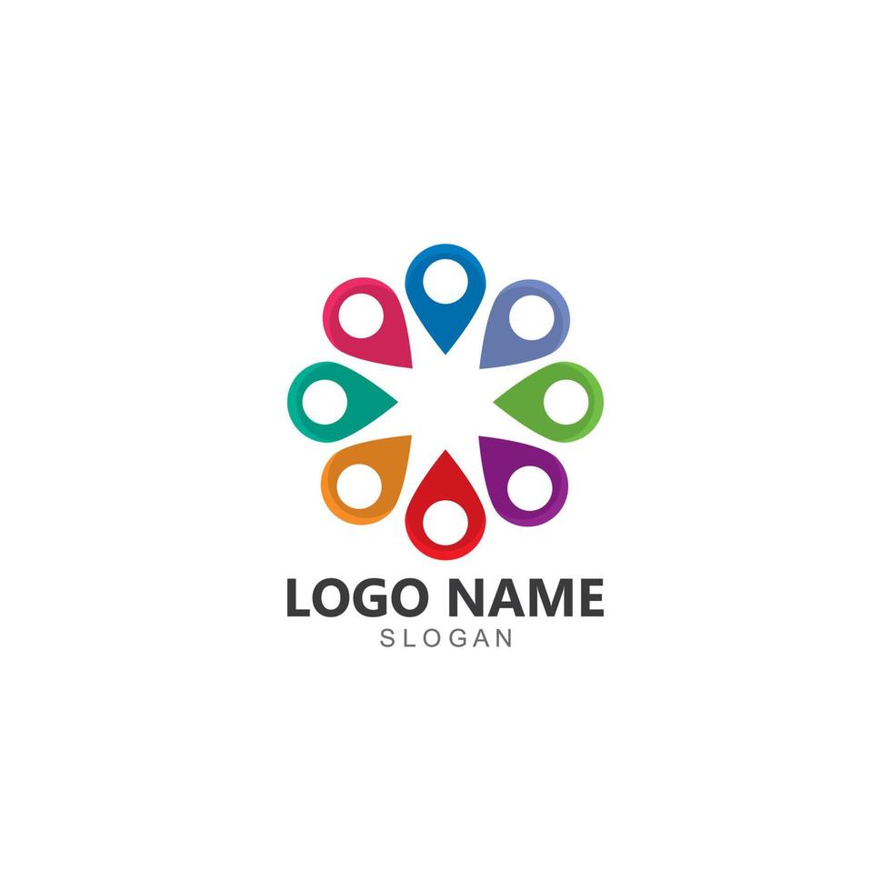 vetor de modelo de logotipo de adoção e cuidados comunitários