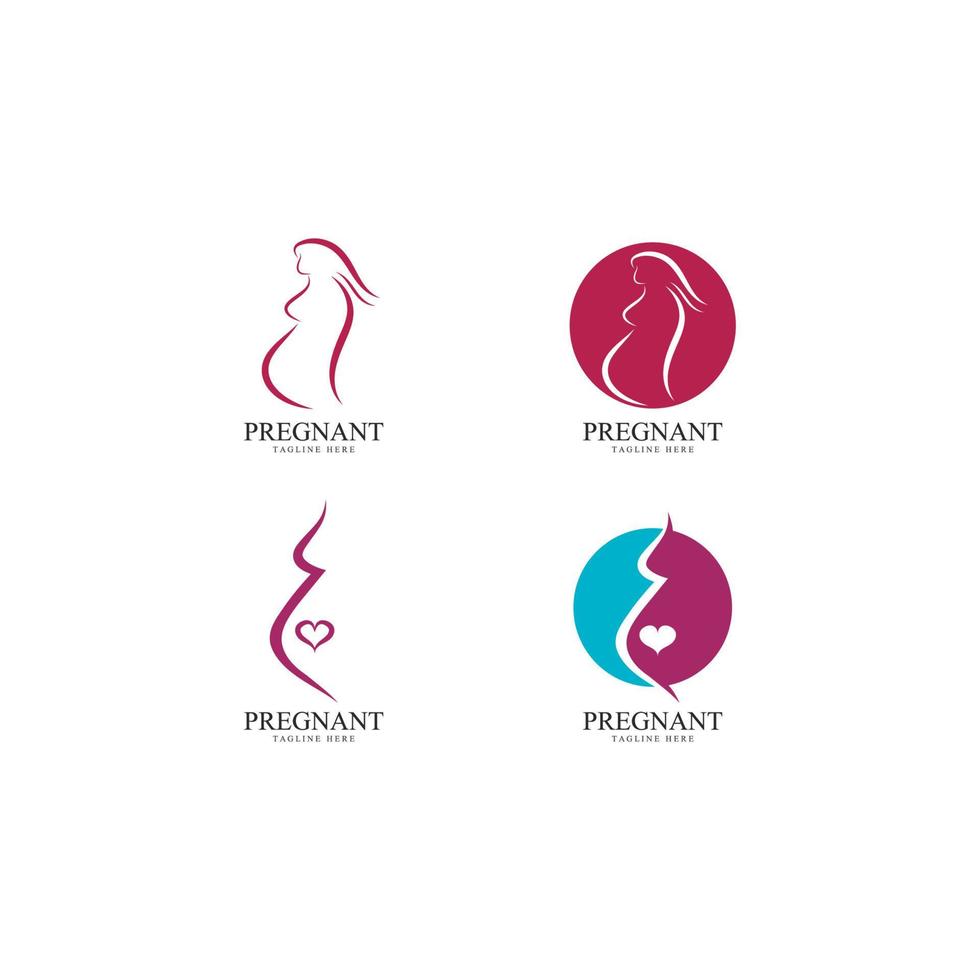 ícone de vetor de logotipo de mulheres grávidas