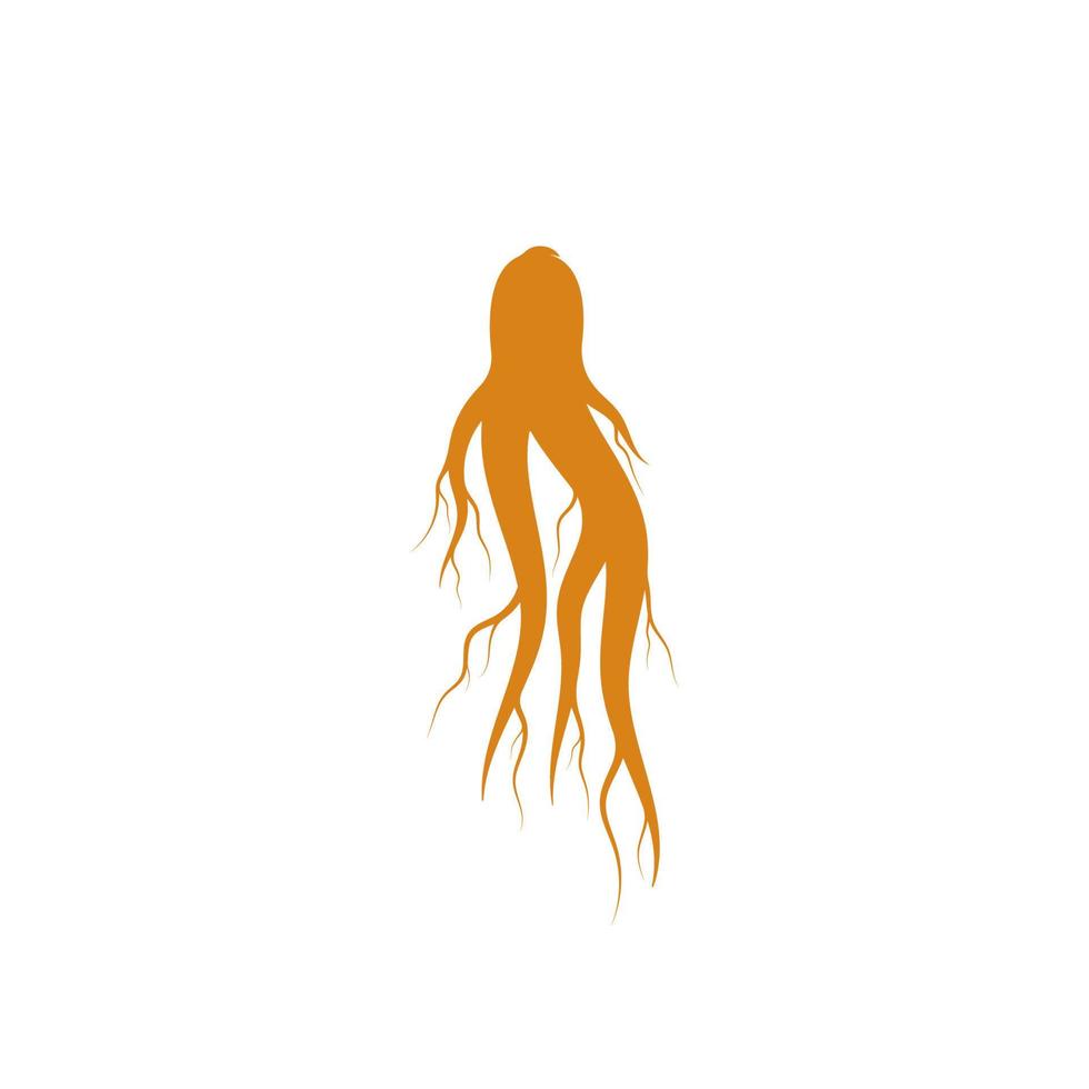 conjunto de logotipo de ginseng para ícone de ilustração de fitoterapia vetor