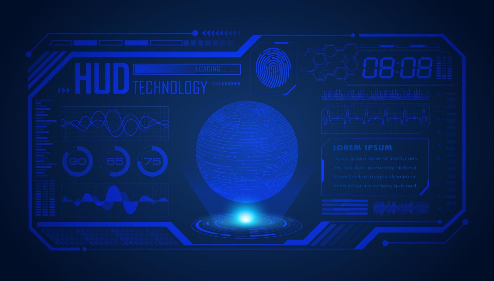 fundo de tela de tecnologia hud moderna vetor