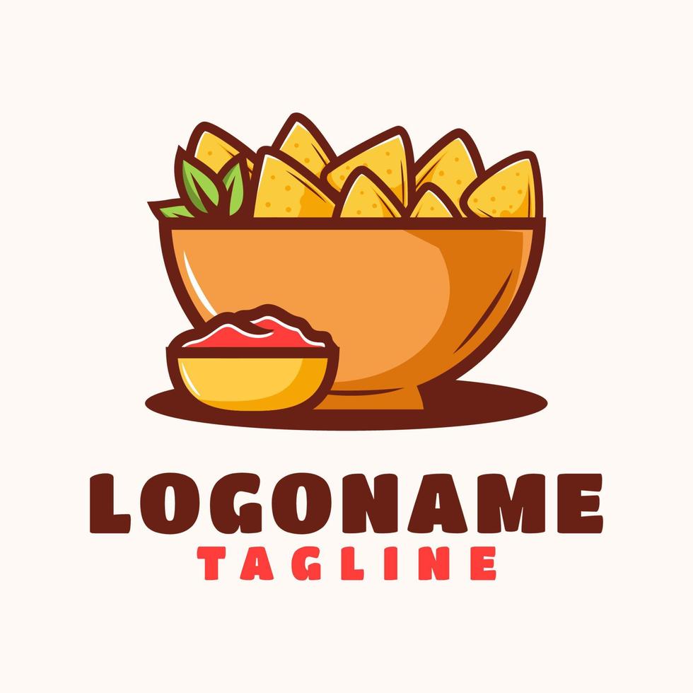 modelo de logotipo nachos, adequado para restaurante, food truck e café vetor