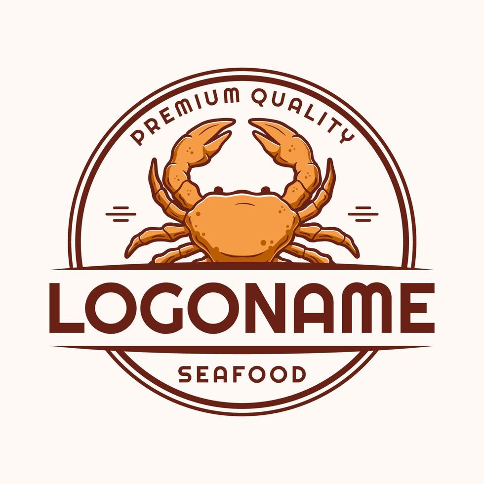 modelo de logotipo de caranguejo, adequado para restaurante de frutos do mar e café vetor