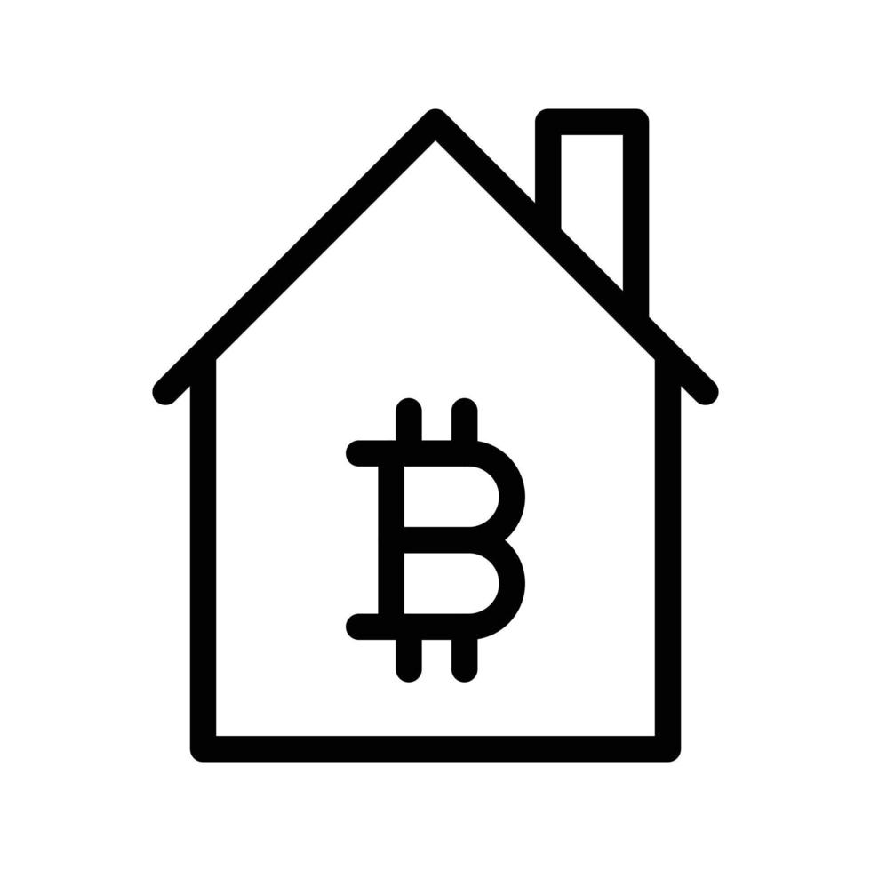 Ilustração em vetor casa bitcoin em ícones de símbolos.vector de qualidade background.premium para conceito e design gráfico.