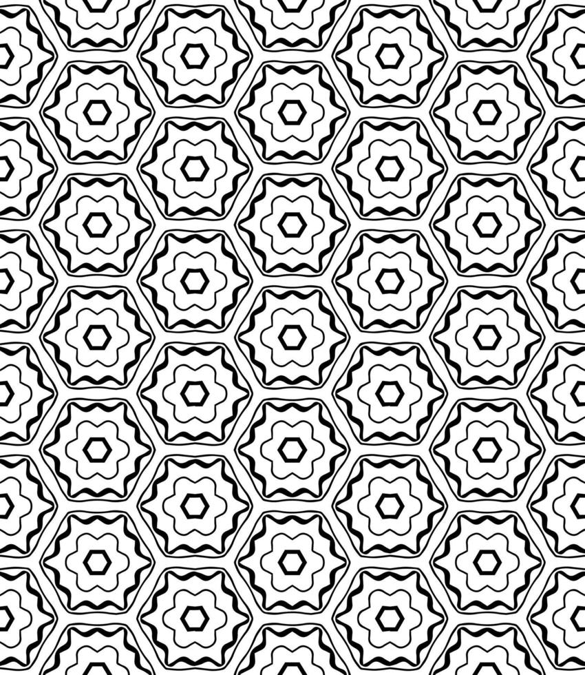 padrão abstrato sem emenda preto e branco. fundo e pano de fundo. design ornamental em tons de cinza. vetor