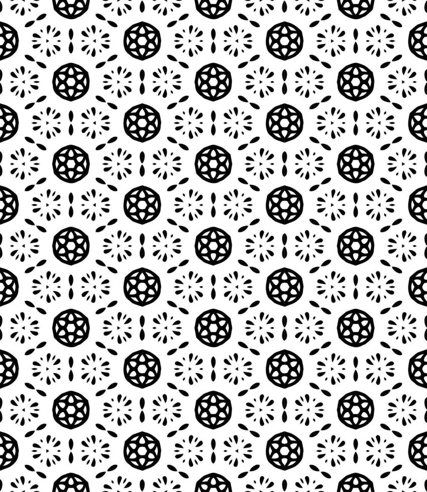 padrão abstrato sem emenda preto e branco. fundo e pano de fundo. design ornamental em tons de cinza. vetor