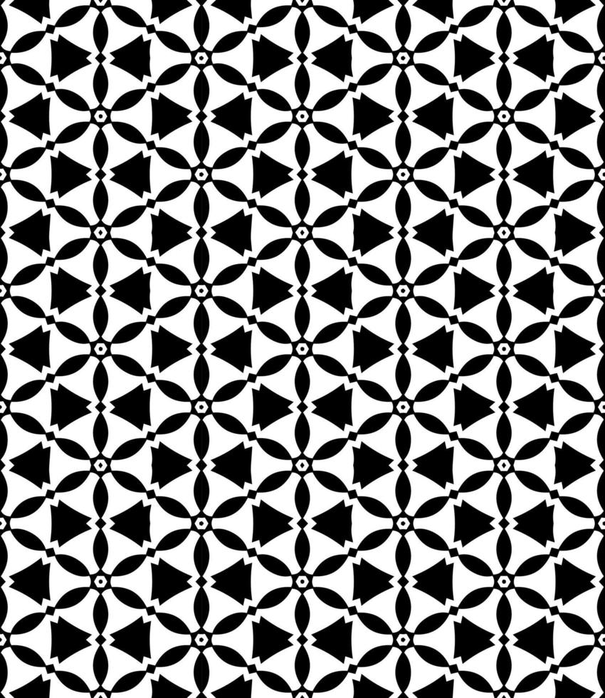 padrão abstrato sem emenda preto e branco. fundo e pano de fundo. design ornamental em tons de cinza. vetor