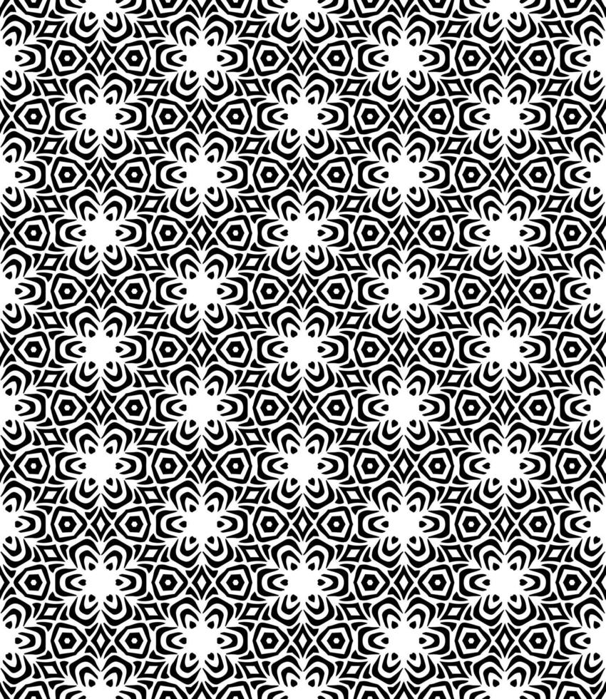 padrão abstrato sem emenda preto e branco. fundo e pano de fundo. design ornamental em tons de cinza. vetor