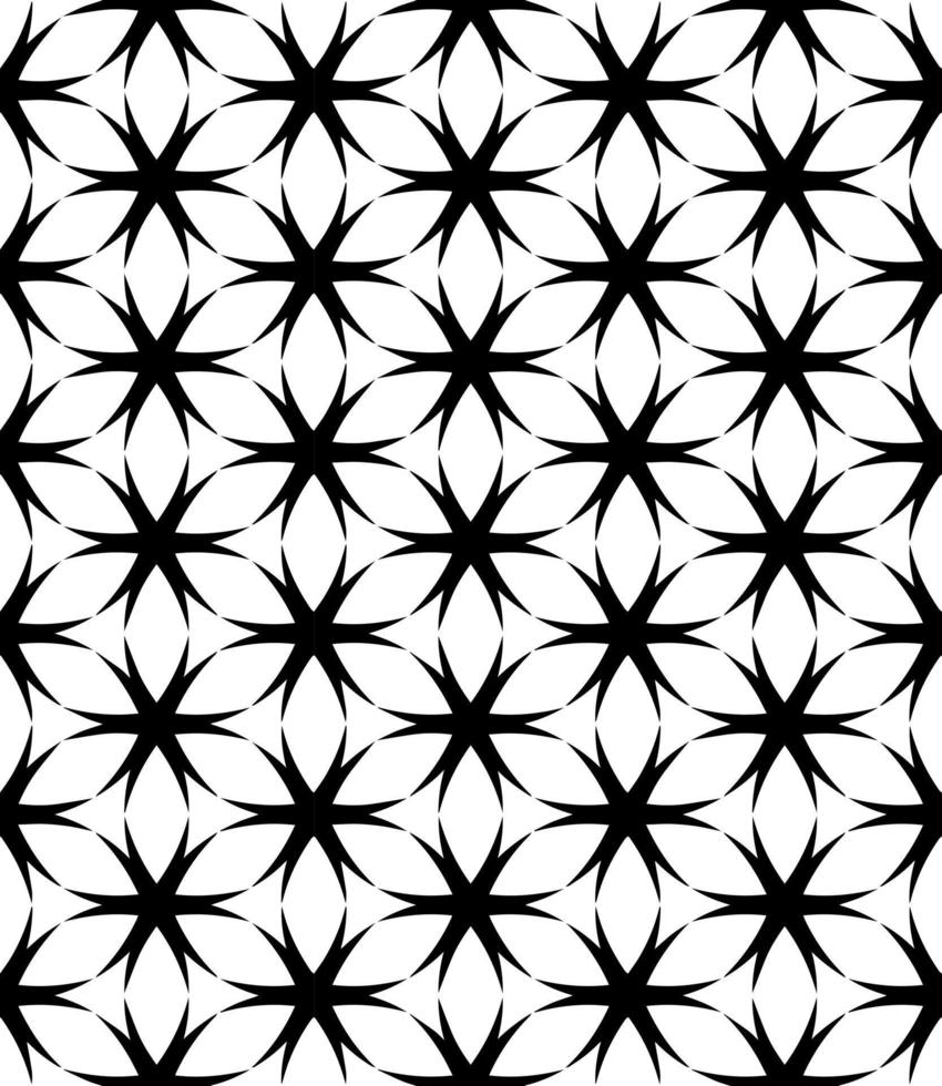 padrão abstrato sem emenda preto e branco. fundo e pano de fundo. design ornamental em tons de cinza. vetor