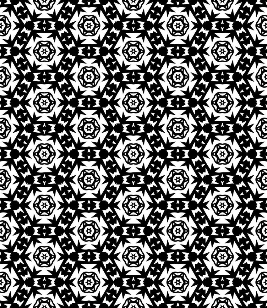 padrão abstrato sem emenda preto e branco. fundo e pano de fundo. design ornamental em tons de cinza. vetor