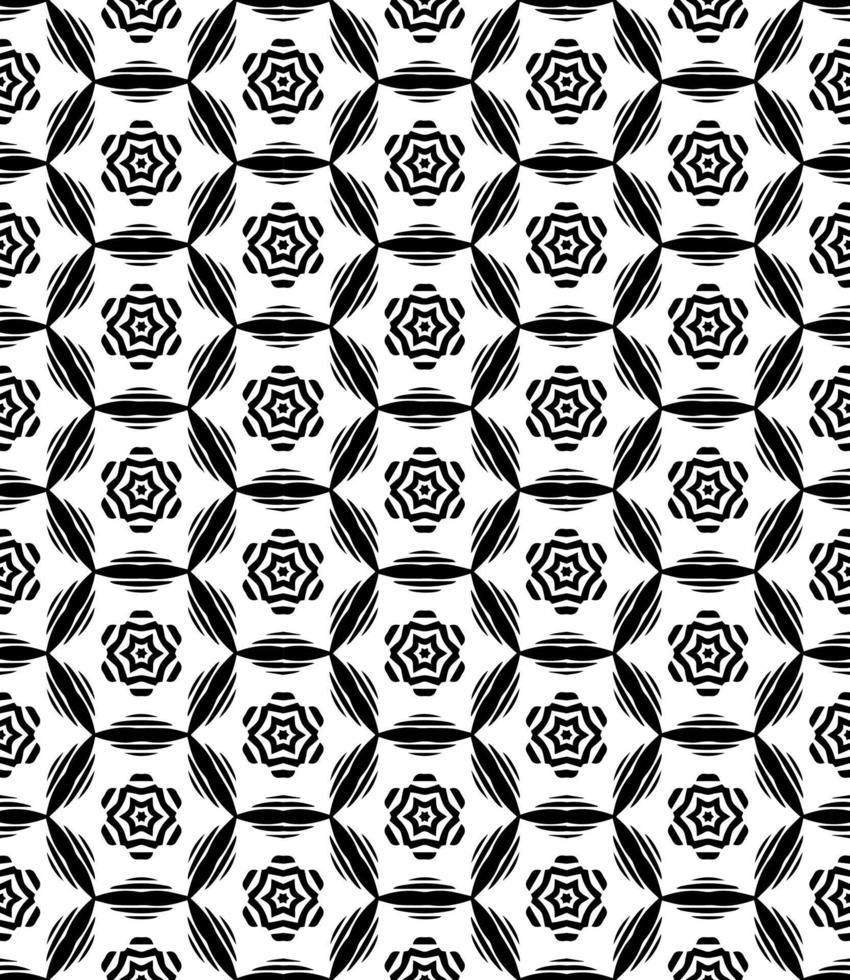 padrão abstrato sem emenda preto e branco. fundo e pano de fundo. design ornamental em tons de cinza. vetor