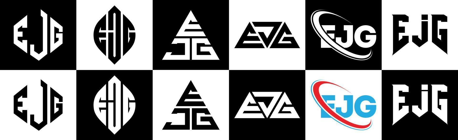 design de logotipo de carta eje em seis estilos. eje polígono, círculo, triângulo, hexágono, estilo plano e simples com logotipo de carta de variação de cor preto e branco definido em uma prancheta. logotipo minimalista e clássico eje vetor