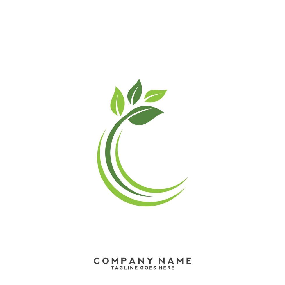 logotipo de folhas verdes. planta natureza eco jardim estilizado ícone vetor botânico.