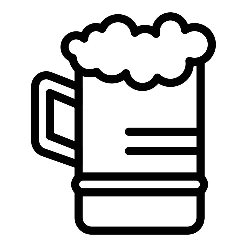 ícone de cerveja de caneca, estilo de estrutura de tópicos vetor