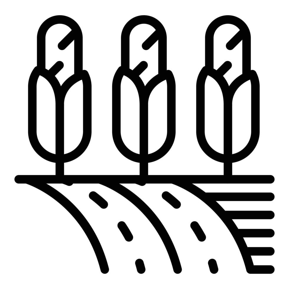 ícone de terra de milho de fazenda, estilo de estrutura de tópicos vetor