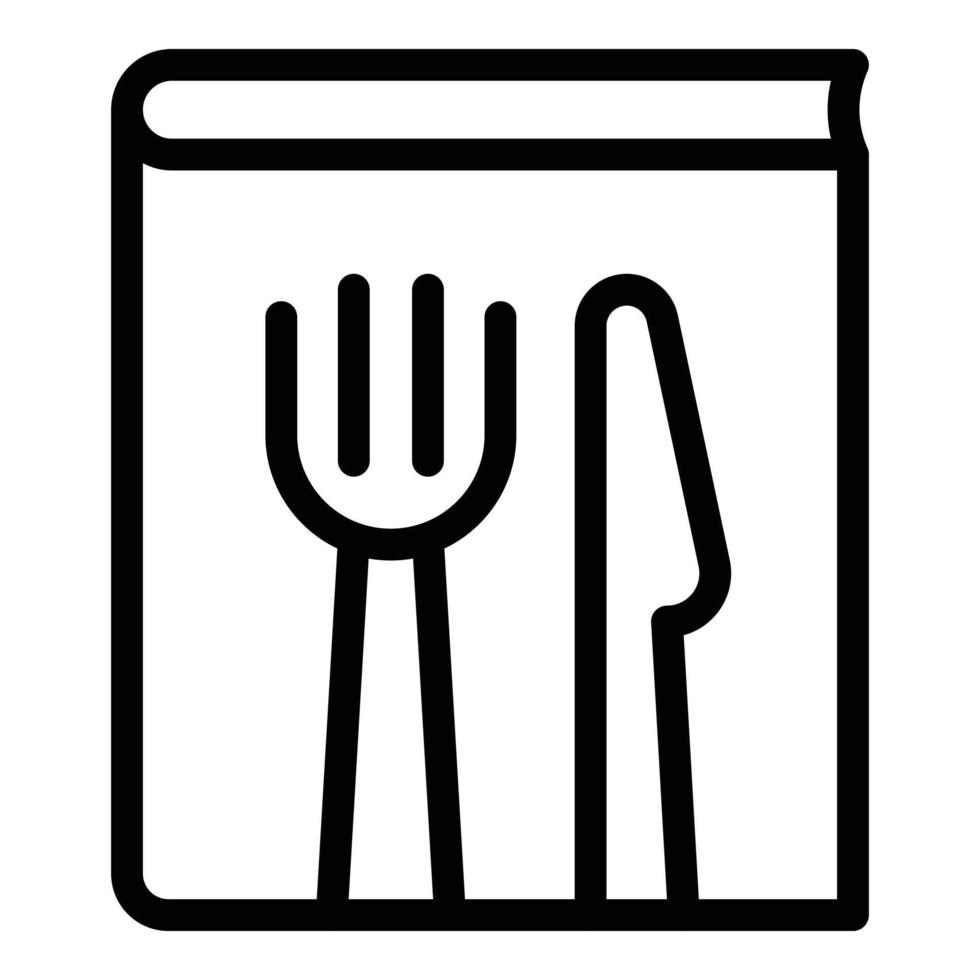 ícone de talheres de restaurante, estilo de estrutura de tópicos vetor
