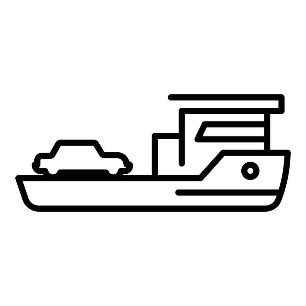 ícone do navio de reboque, estilo de estrutura de tópicos vetor