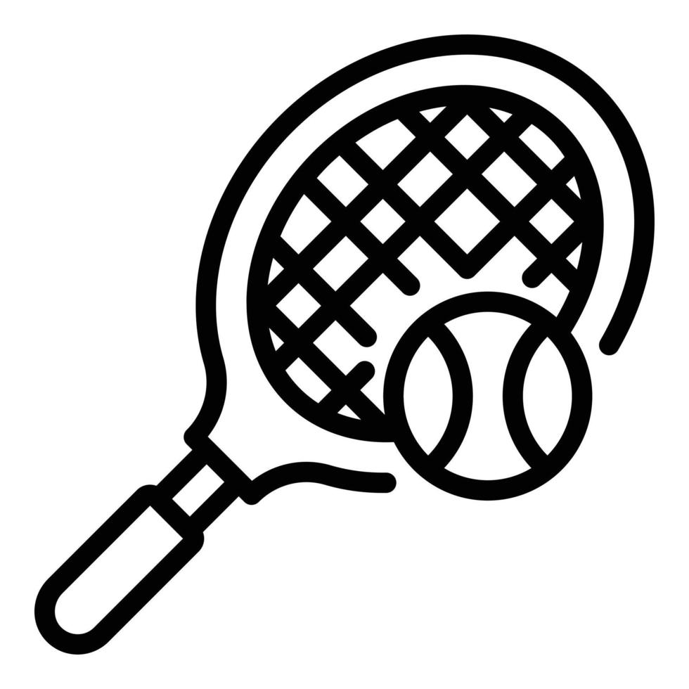 ícone de raquete de squash, estilo de estrutura de tópicos vetor