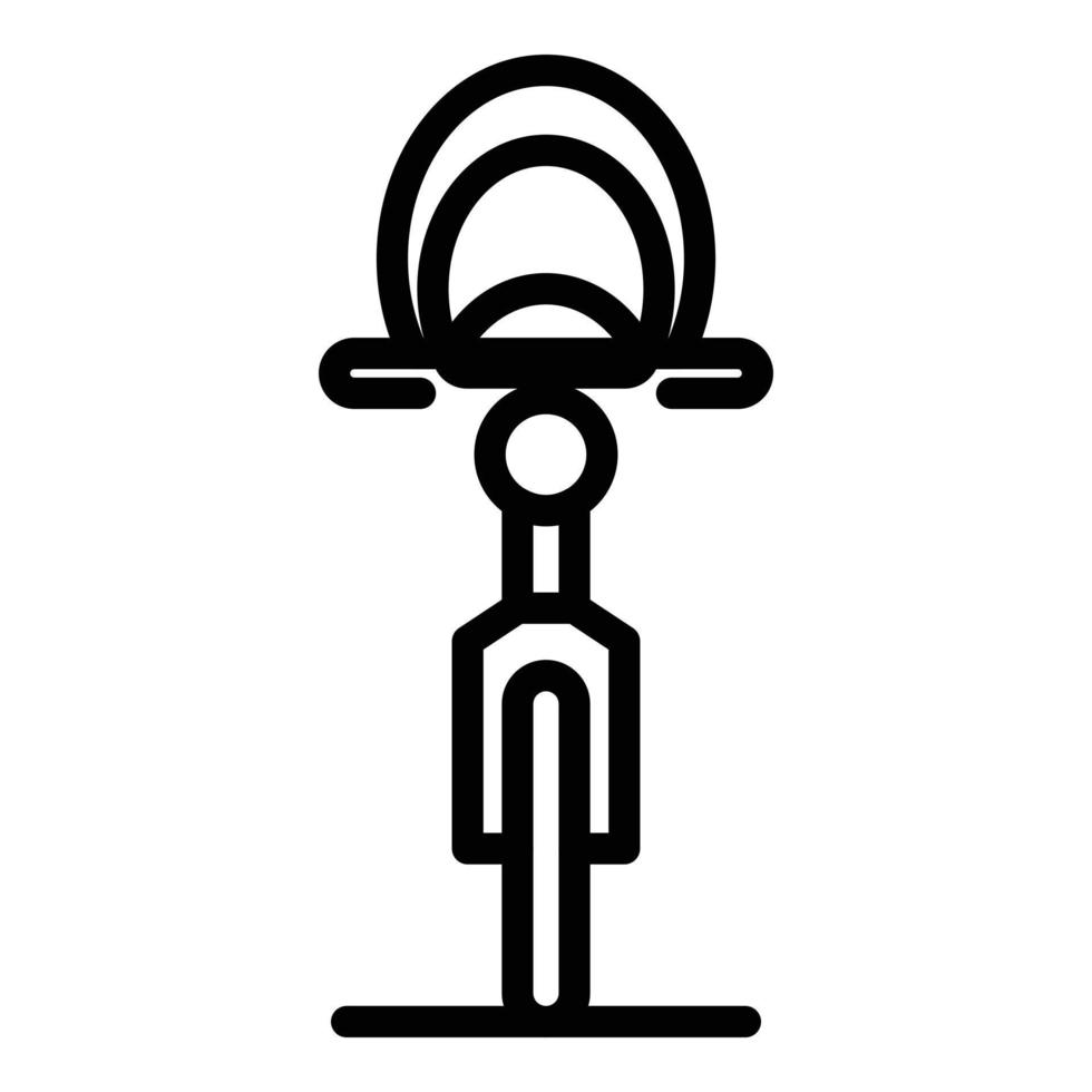 ícone de assento de plástico de bicicleta de bebê, estilo de estrutura de tópicos vetor