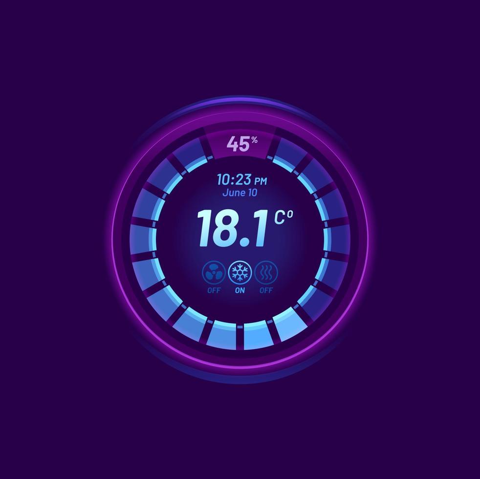 tela de discagem de controle de termostato inteligente vetor