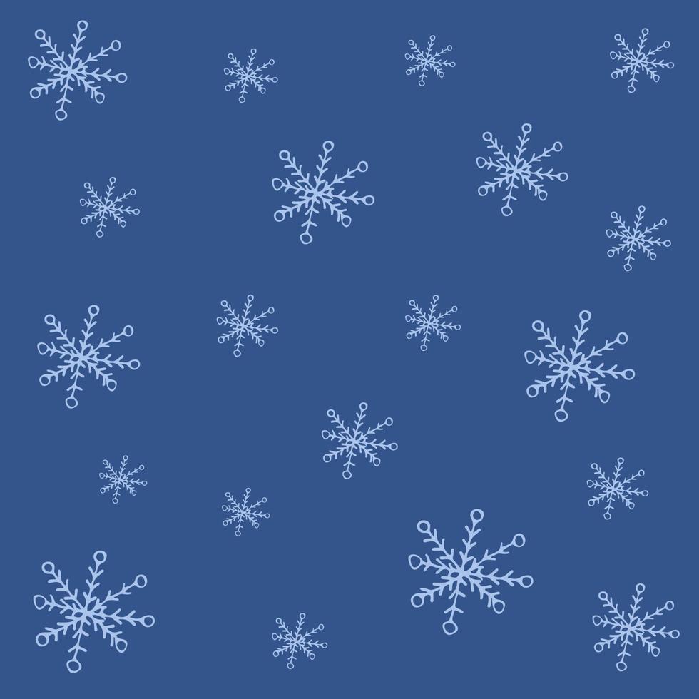 fundo azul com vetor de ilustração de flocos de neve