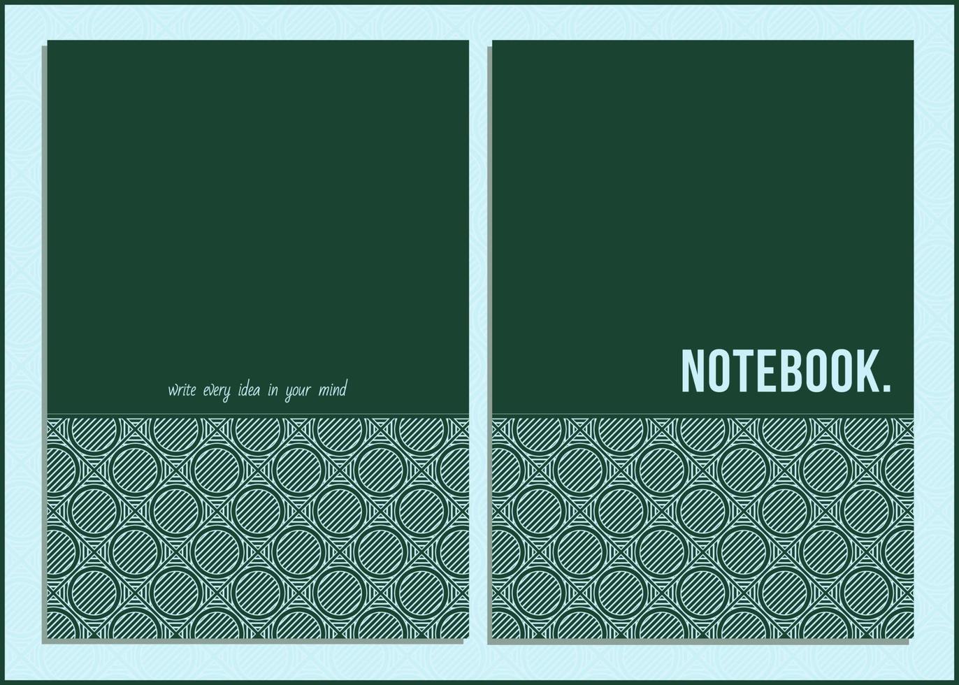 design de capa de notebook simples com pequena porção de padrão aleatório vetor