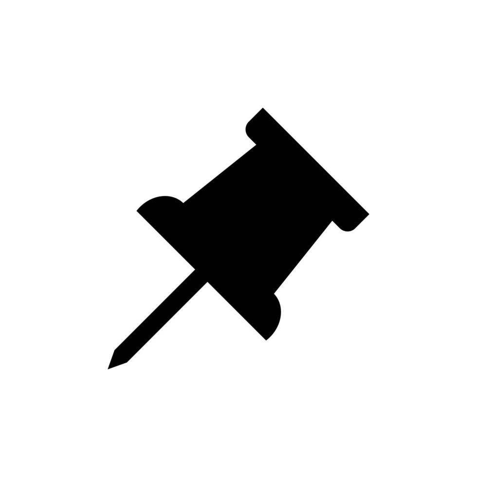 vetor de ícone de percevejo. símbolo de sinal de pino de desenho de papel